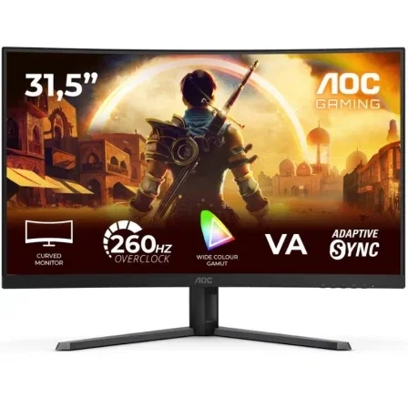 AOC C32G42ZE Monitor Gaming Curvo 31.5 pulg Full HD 260Hz OC VA HDR10 Negro/Rojo